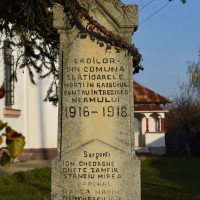Slătioarele - Monumentul Eroilor din Primul Război Mondial